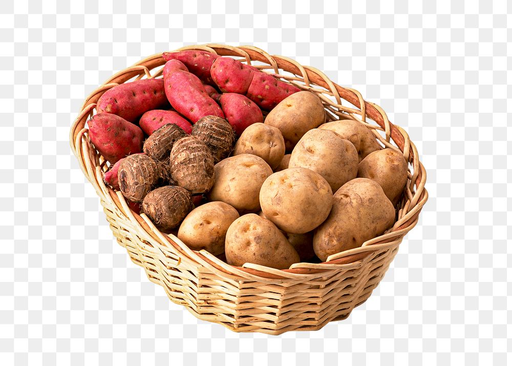 Potato basket png clipart, vegetable, healthy food 