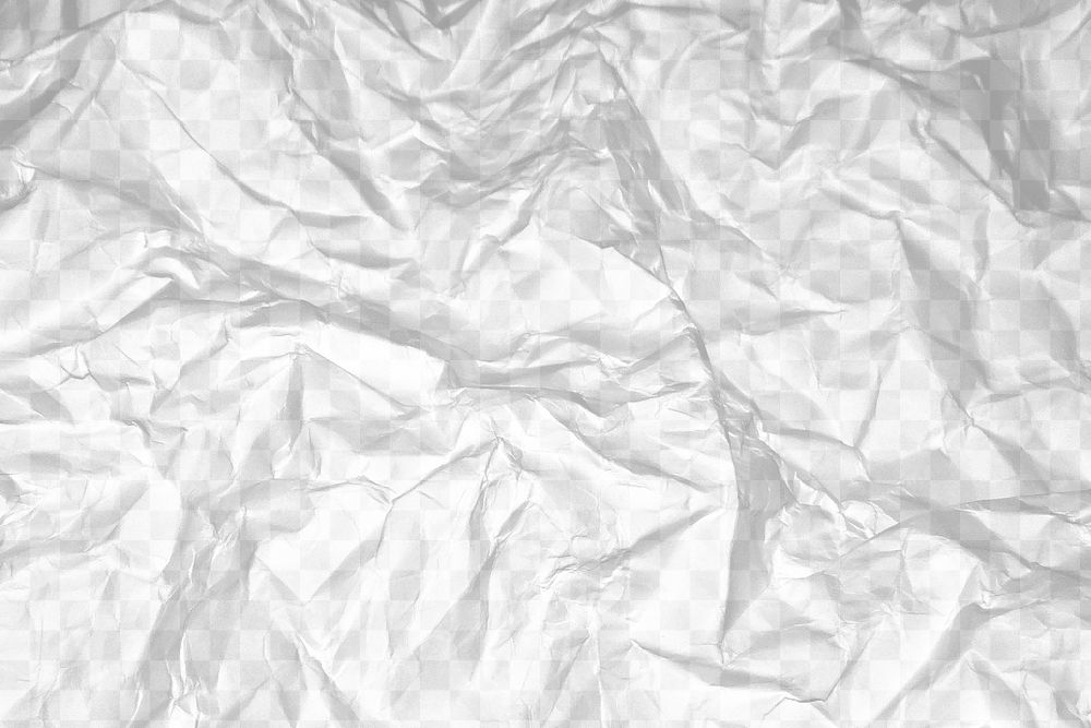 Crumpled paper png overlay, abstract design on transparent background 