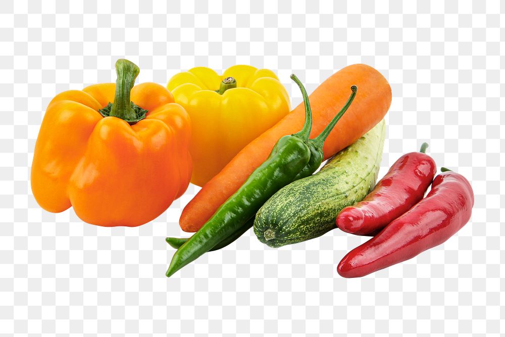 Chillies, peppers png clipart, organic vegetables set