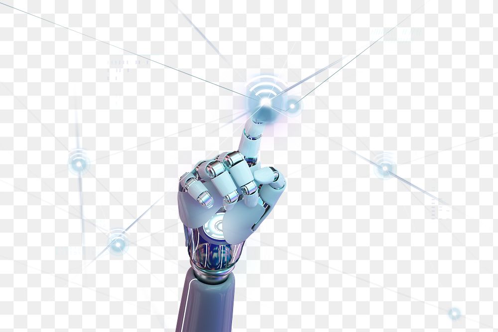 Png futuristic 5g technology, wireless network icon and AI robot