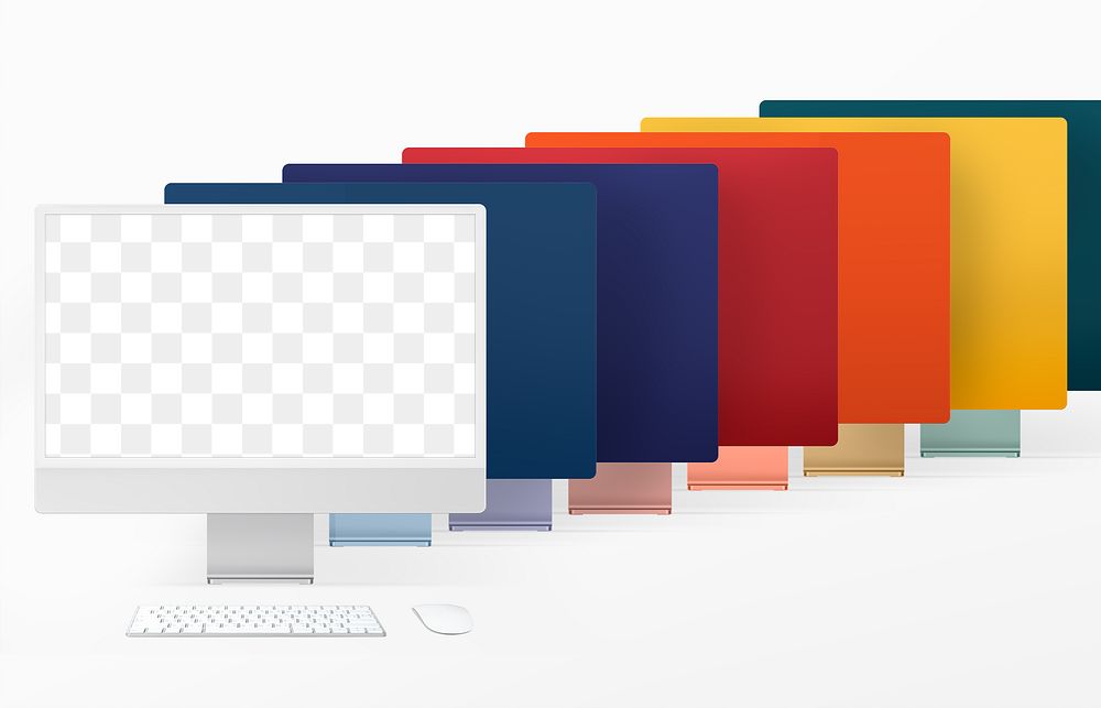 Colorful computer png mockup digital | Free PNG - rawpixel