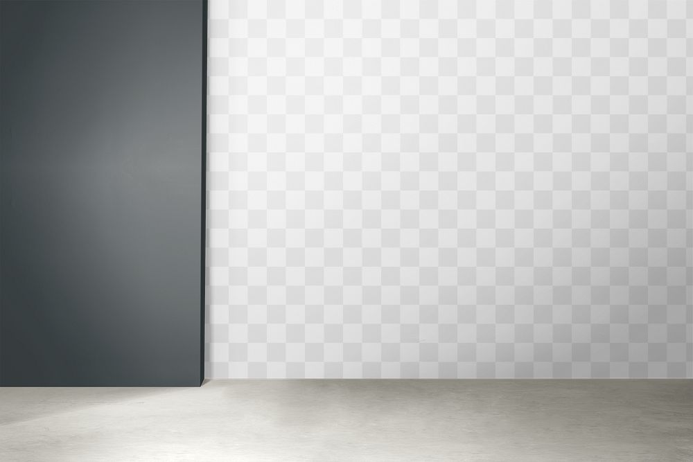 Minimal wall mockup png authentic empty room interior design