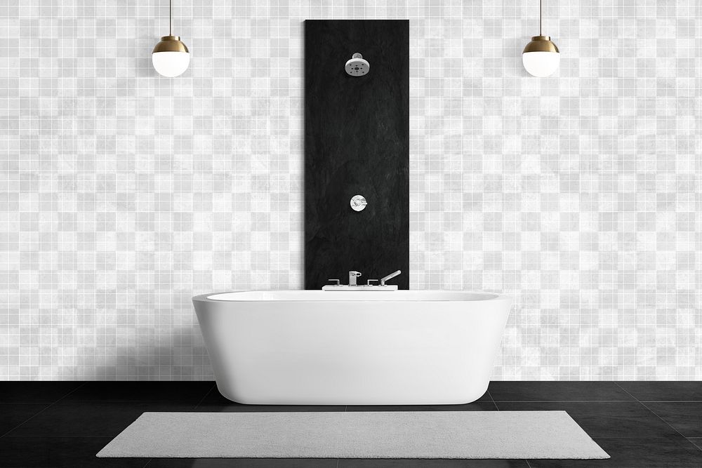Modern bathroom wall mockup png | Free PNG - rawpixel