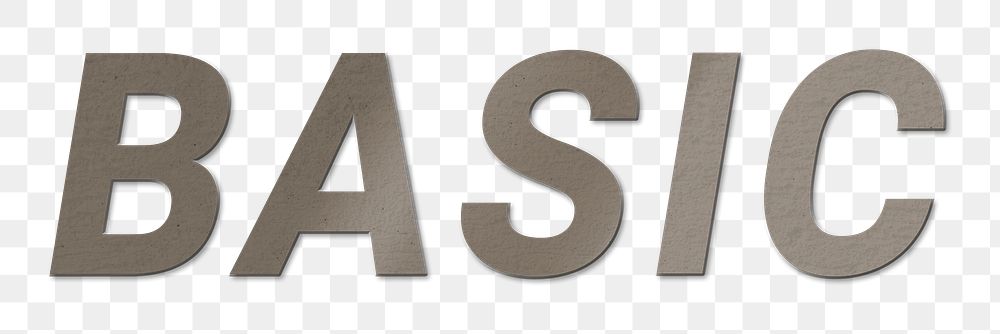 Basic png sticker text in brown concrete textured font