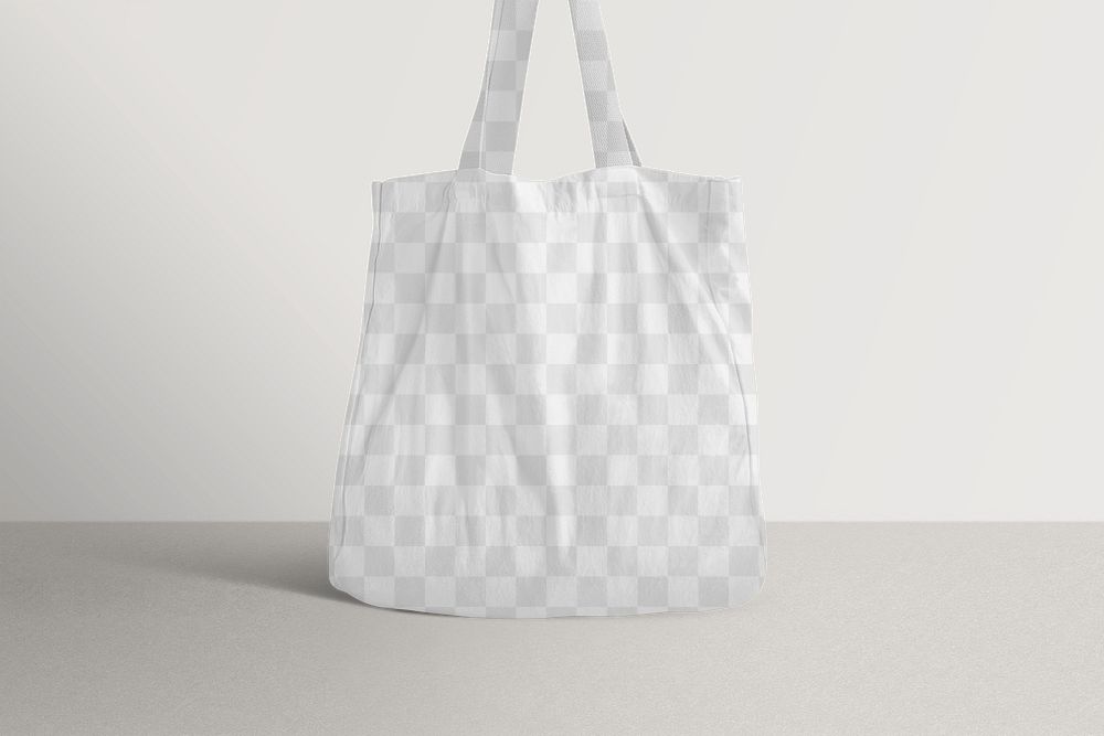 Png canvas tote bag mockup in minimal style