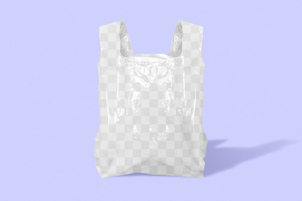 Plastic grocery bag png mockup 