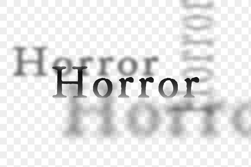 Horror PNG word in drop shadow