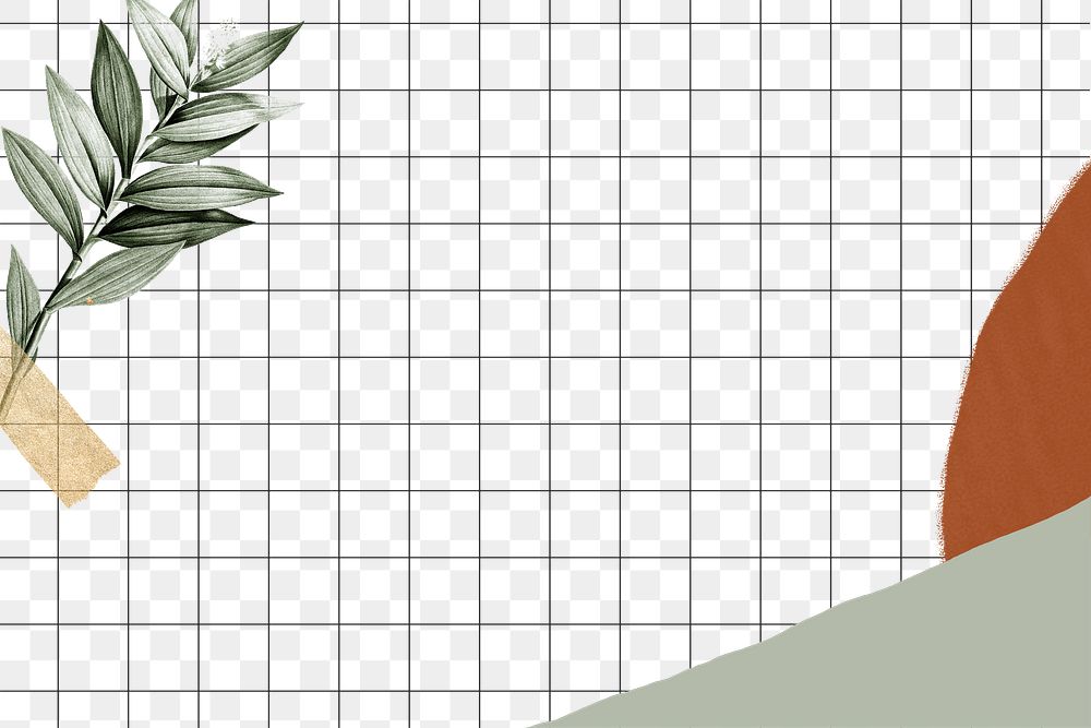 Leaf frame png, abstract border, remixed from vintage public domain images