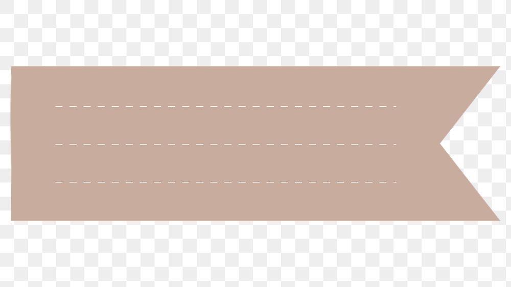 Digital note png element, brown lined washi tape