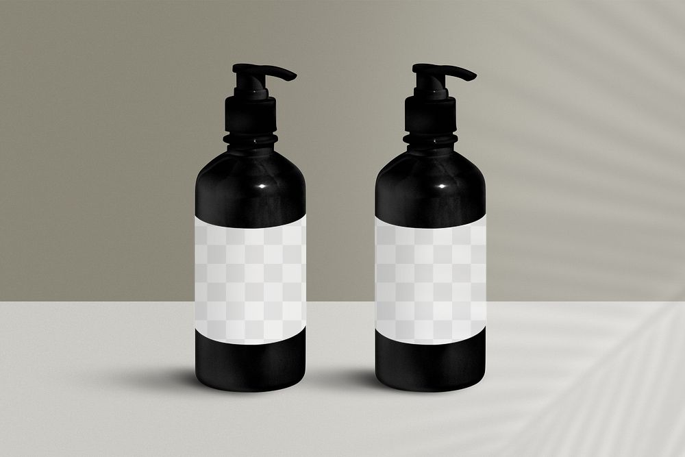 Pump bottle png mockup, transparent product packaging design