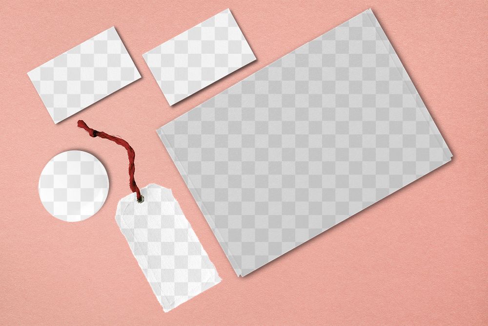 Branding png mockup kit, blank design space