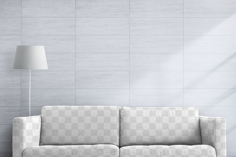 Home couch png mockup, transparent living room furniture