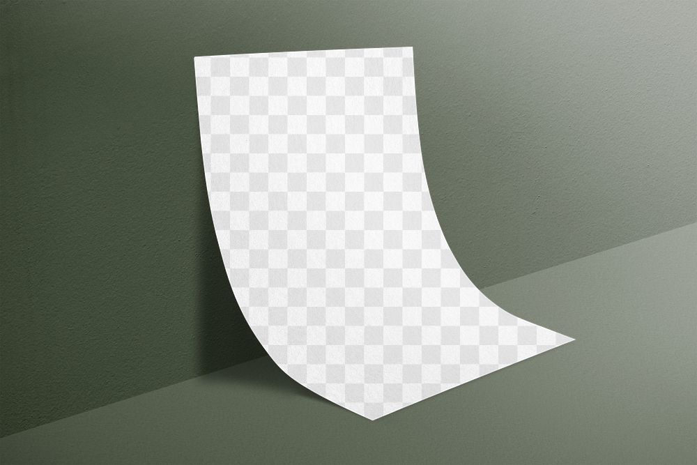 Poster png mockup, transparent paper image