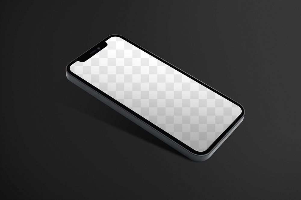 Phone screen png mockup, transparent design space