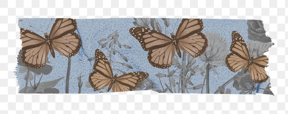 Butterfly collage png washi tape, DIY decorative scrapbooking