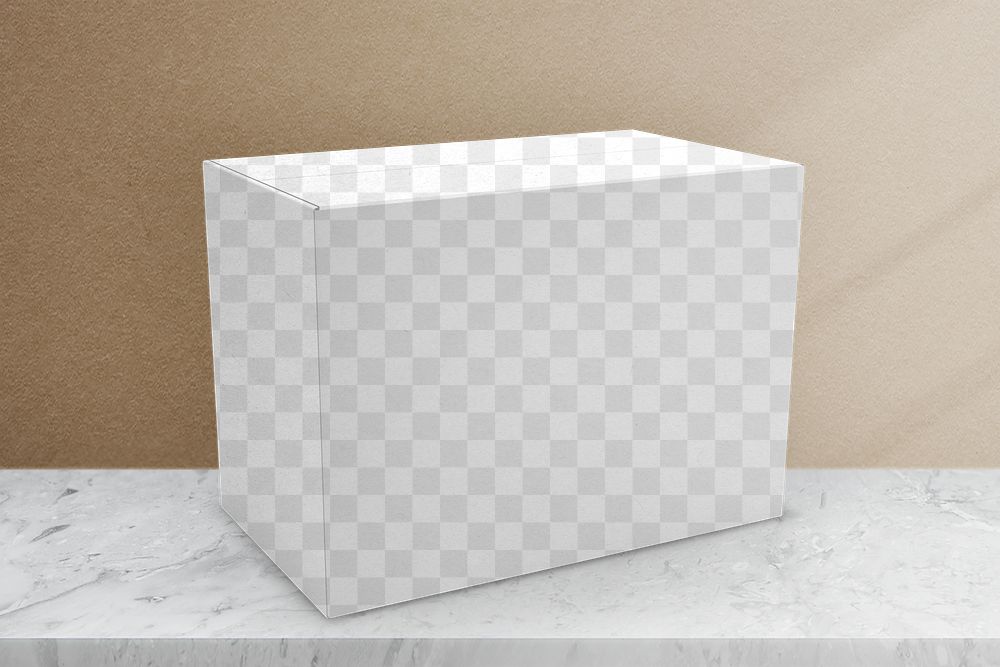 Paper box png mockup, transparent packaging 