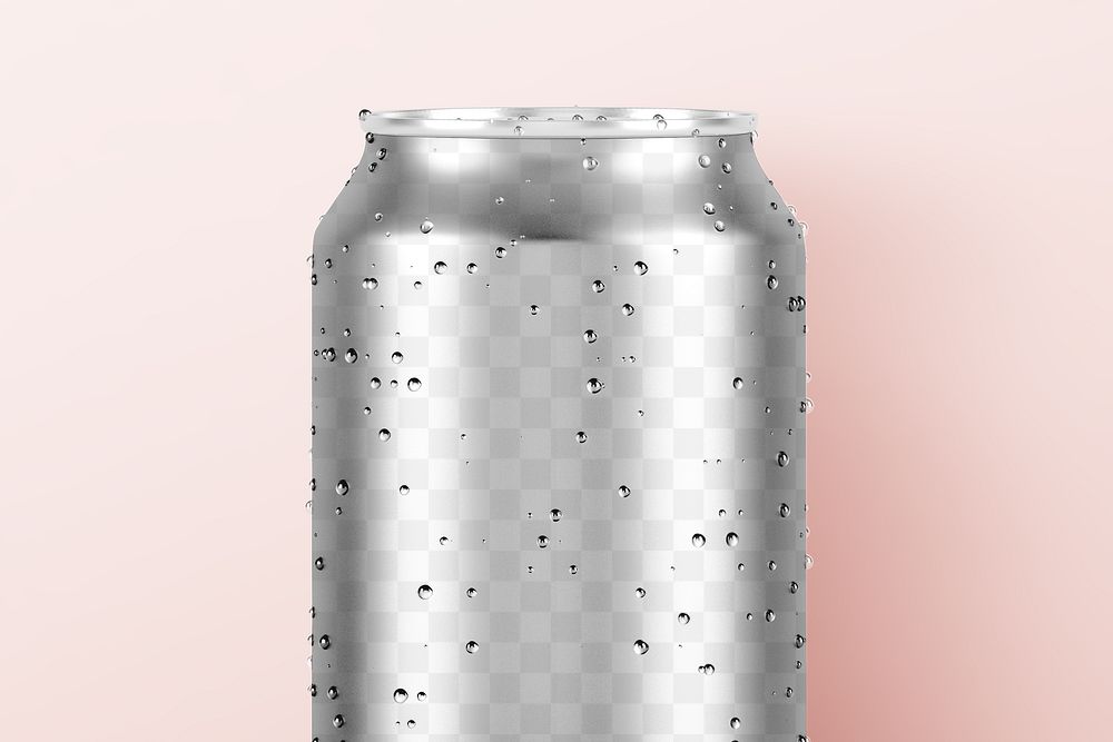 Cold drink can png mockup transparent design for soda drink