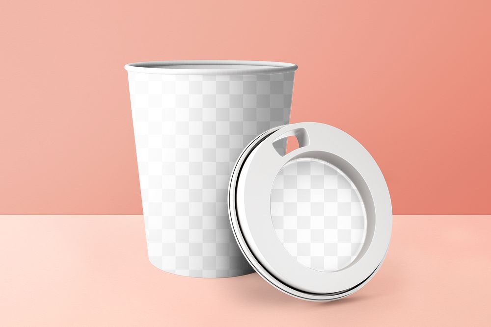 Png paper cup mockup transparent