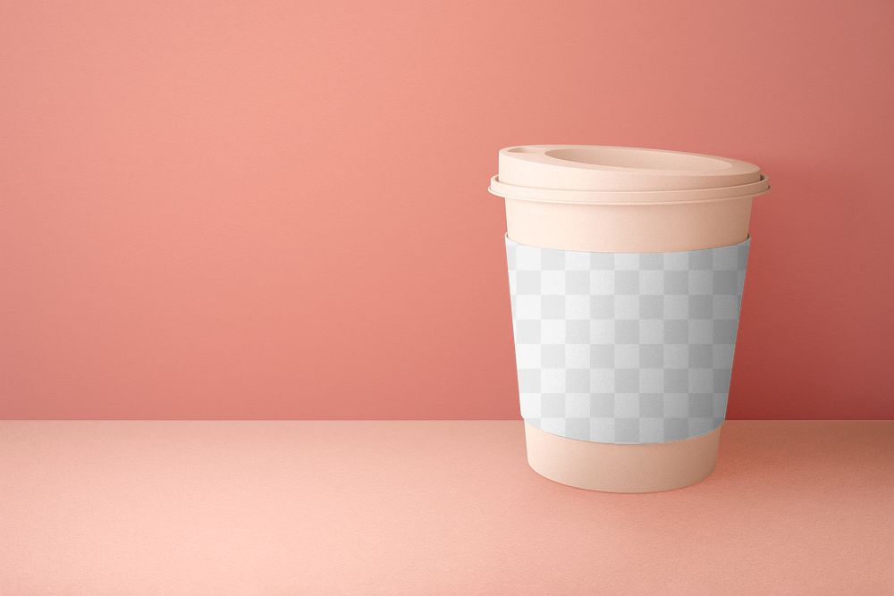 Coffee cup holder mockup png transparent, business branding