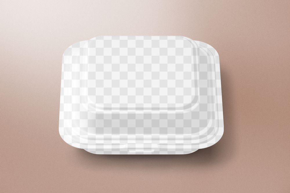 Food box label png mockup, transparent design, eco-friendly product packaging