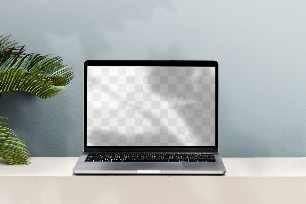 Laptop screen png mockup, transparent digital device, aesthetic workspace