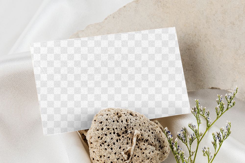 Png business card mockup, flat lay design