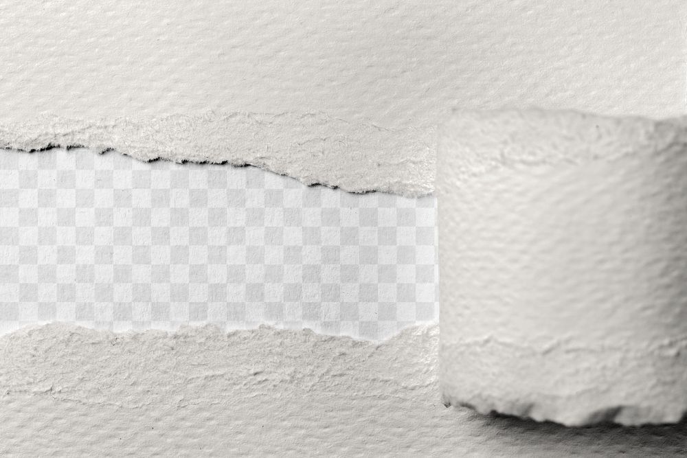 Torn paper png mockup, white design
