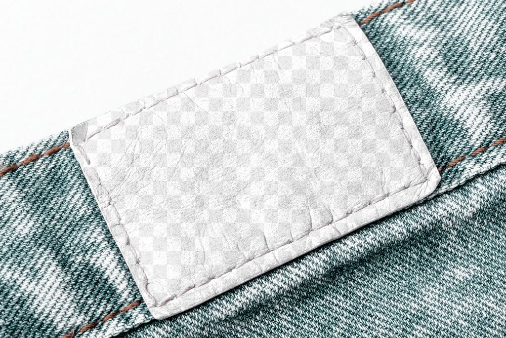 Jeans label png mockup transparent