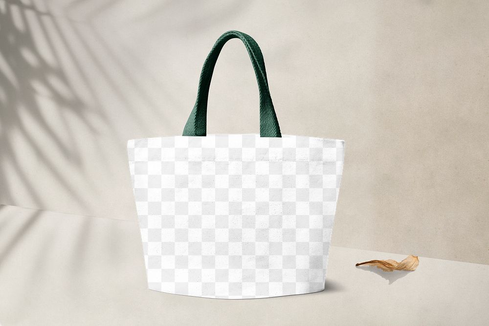 Tote bag png mockup reusable eco-friendly shopping bag