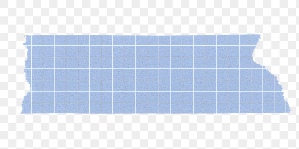 Washi tape png sticker, blue grid pattern collage element