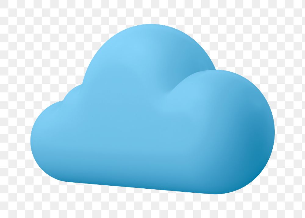 3D cloud png clipart, storage backup technology graphic