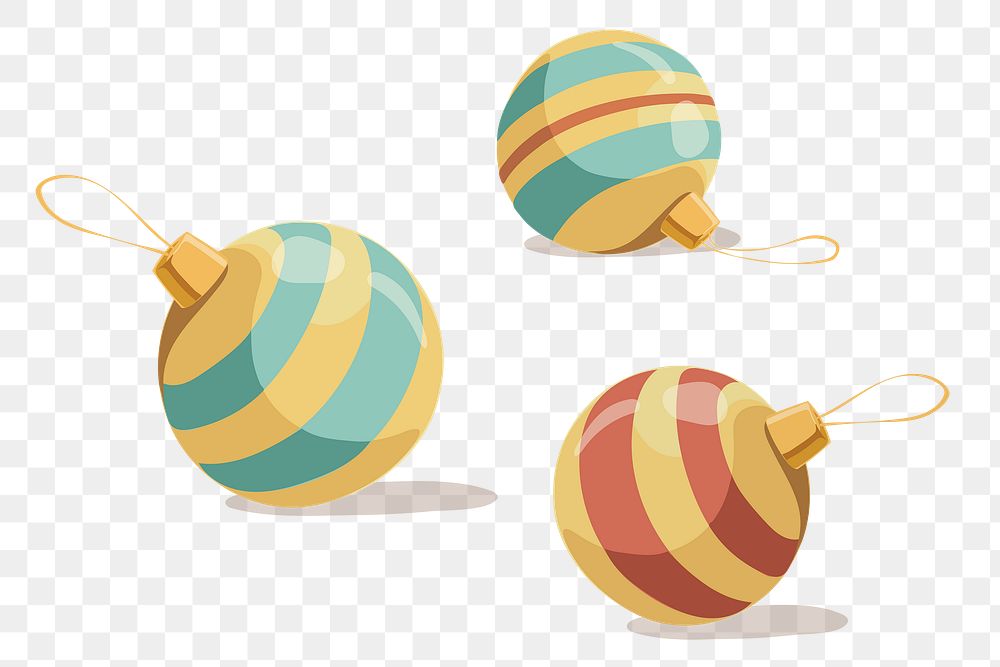 Christmas baubles png sticker, transparent background