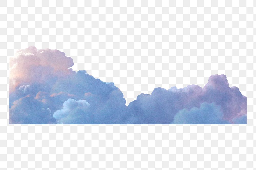 Blue cloud png border, sky element, transparent background