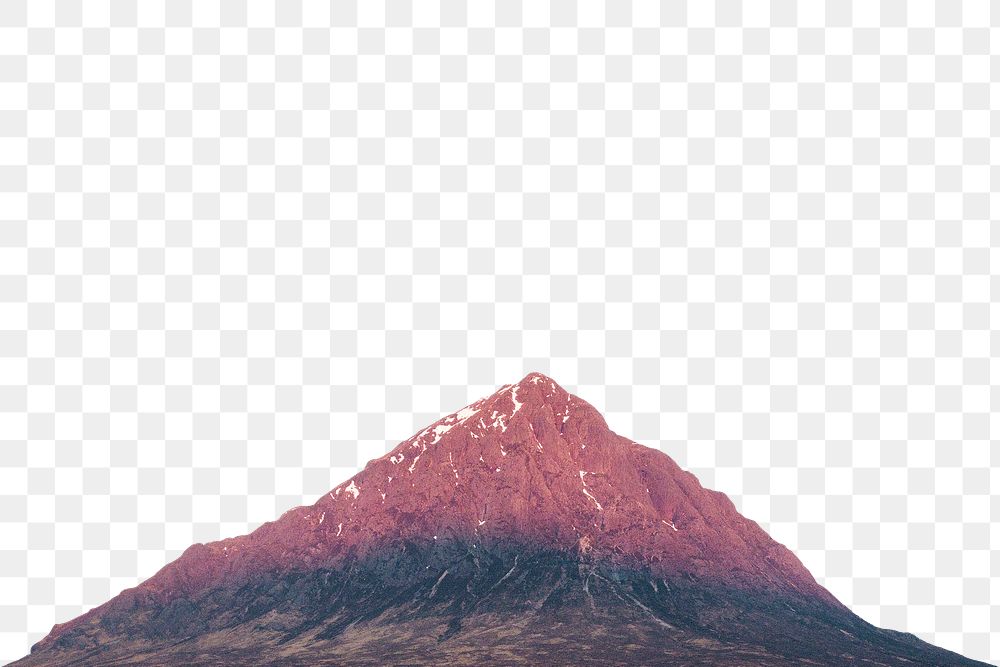 Pink mountain peak png sticker, nature design, transparent background