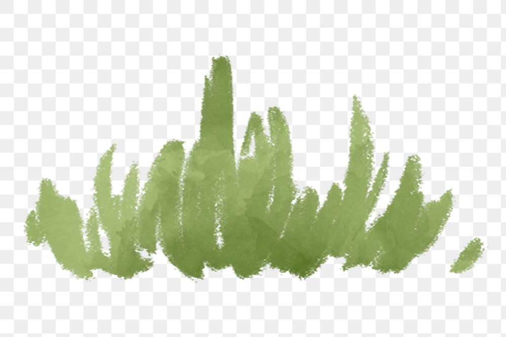 Grass png sticker, watercolor illustration, transparent background