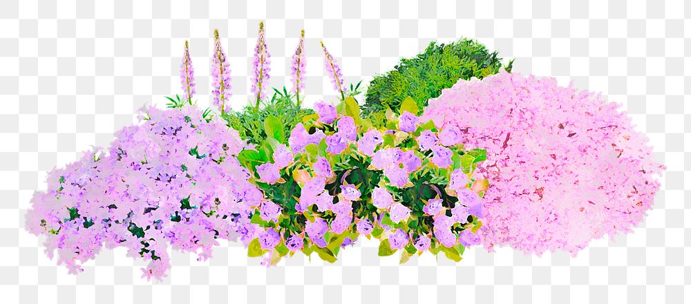 Pink bush png sticker, watercolor illustration on transparent background