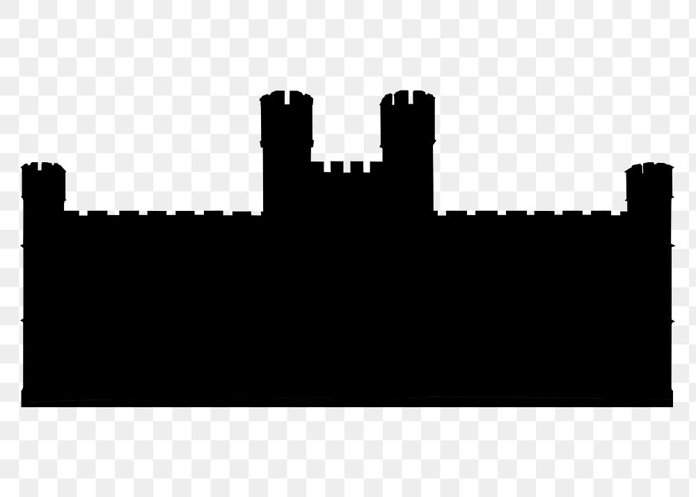 Leeds Castle png silhouette, famous UK tourist attraction, transparent background