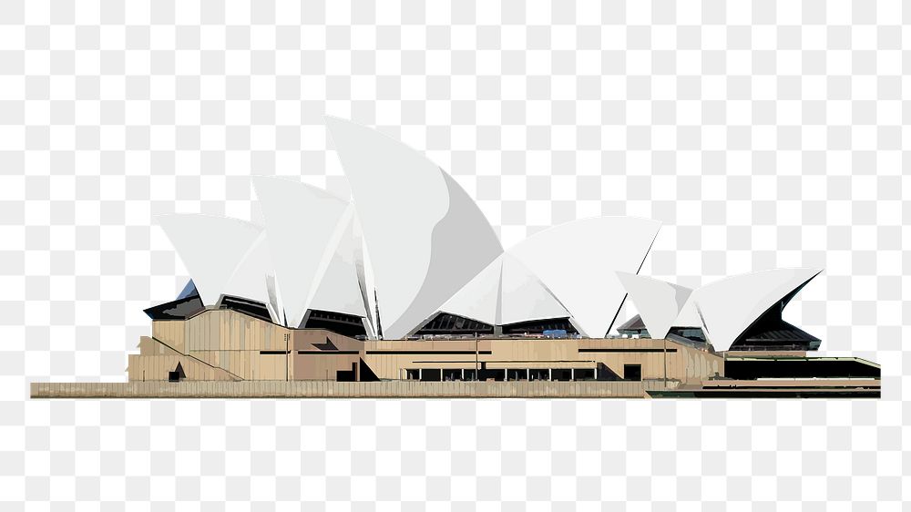Sydney Opera House png transparent, vectorize aesthetic illustration, transparent background