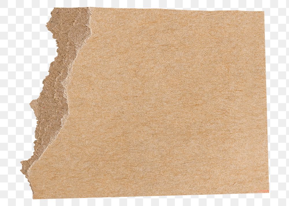 Ripped kraft paper png clipart, textured collage element on transparent background
