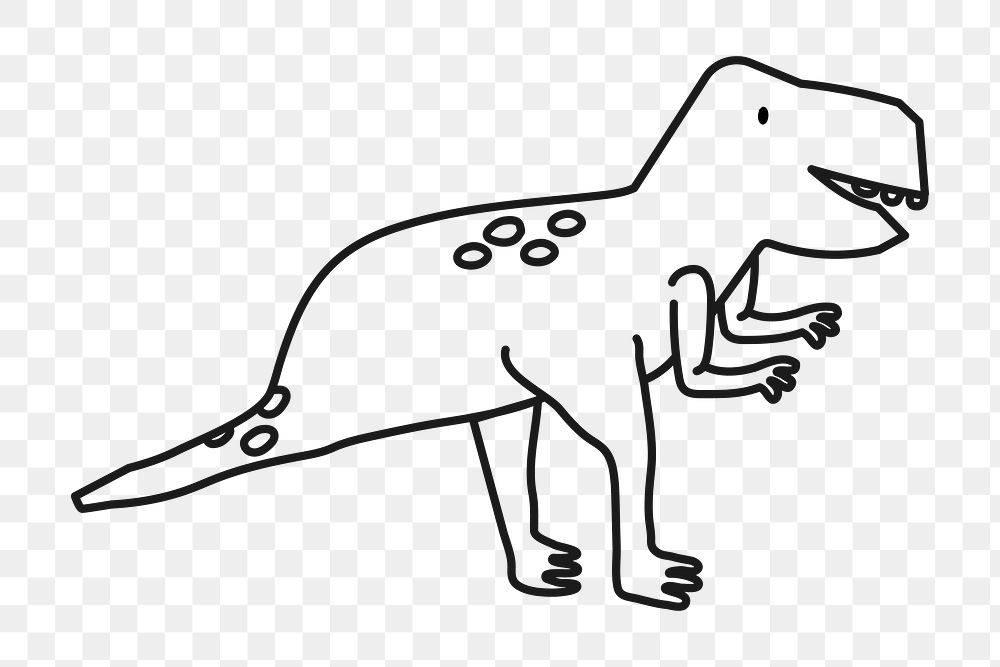 PNG T-Rex doodle, dinosaur collage element, transparent background