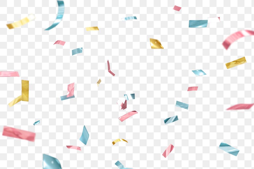 Festive confetti png background, transparent design 