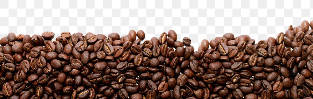 PNG coffee beans border, transparent background