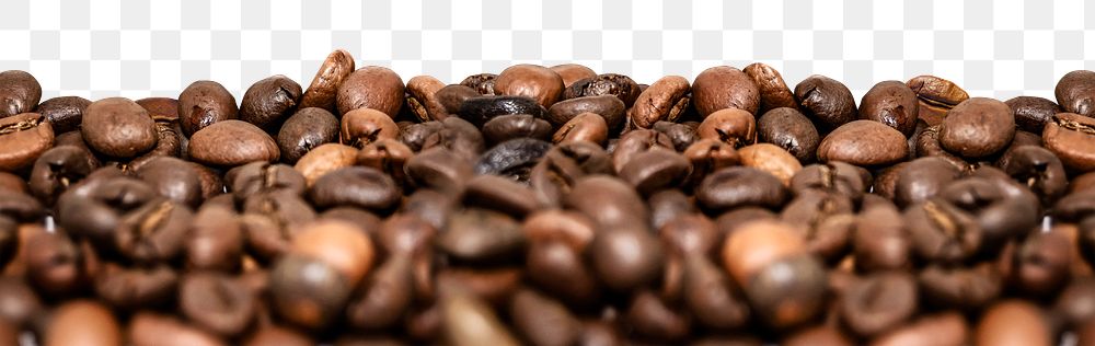 PNG coffee beans border, transparent background