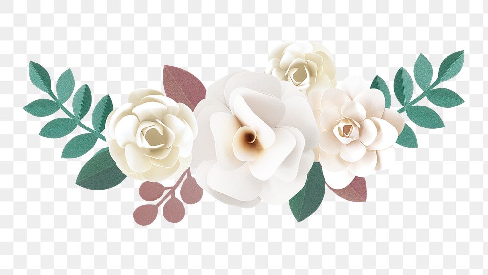 Pastel papercraft flower design element