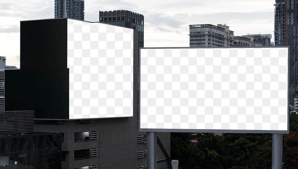 Outdoor billboard mockup transparent png