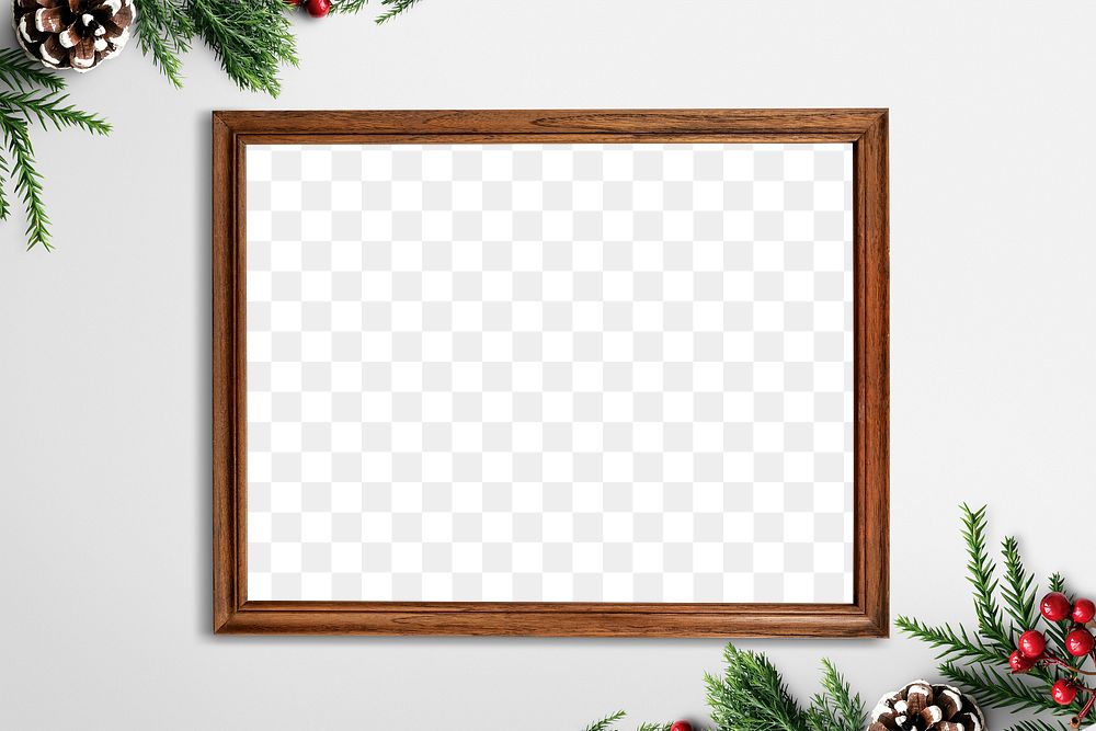 Wooden Christmas picture frame mockup