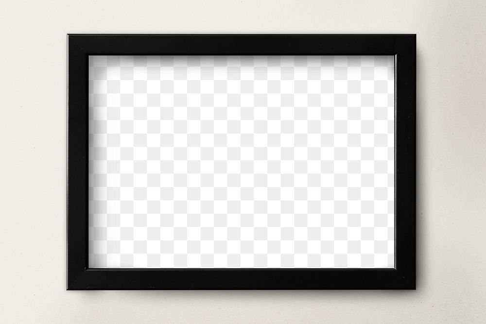 Black picture frame mockup on a wall Premium PNG rawpixel