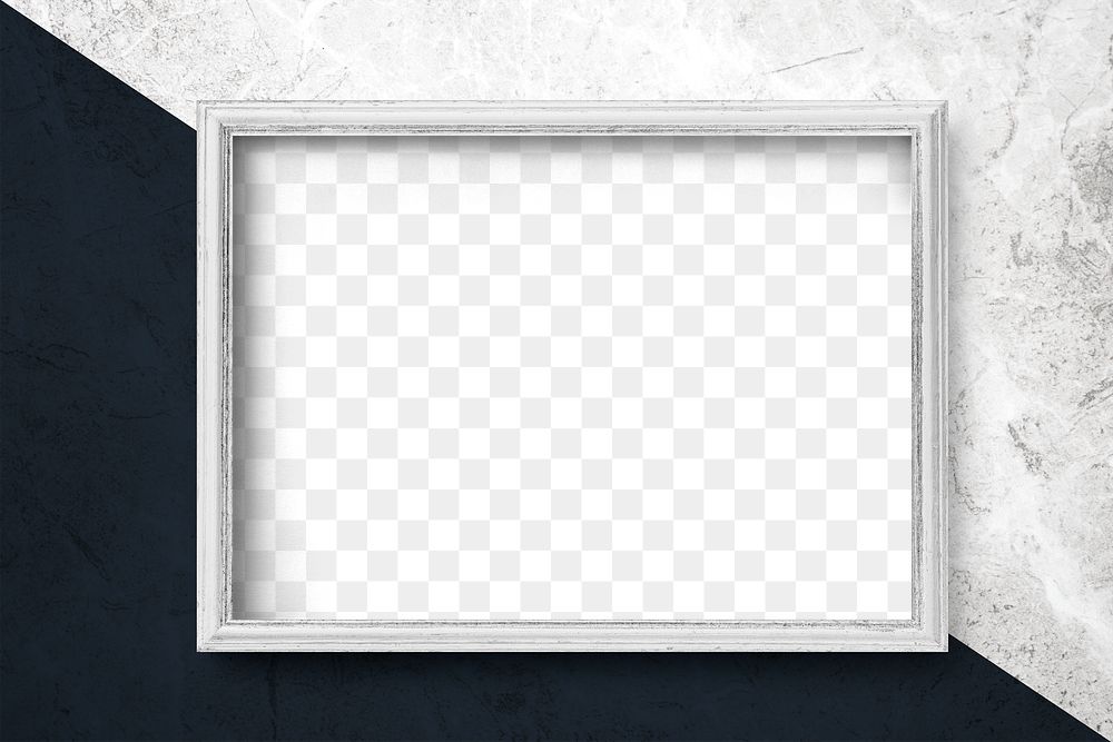 White picture frame mockup on a two tone background 