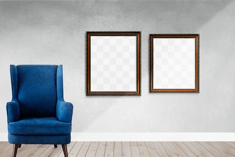 Picture frame mockups in a living room