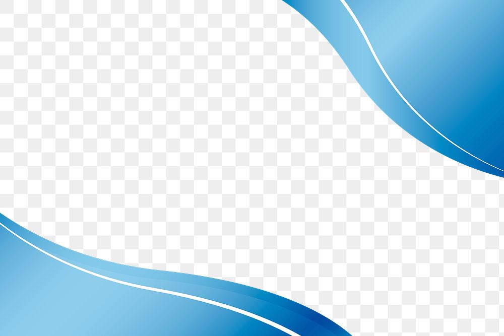 Ombre blue curved border design element